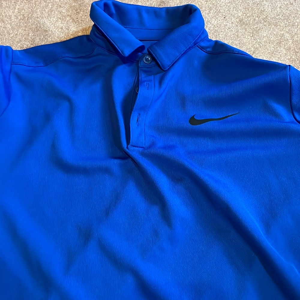 Nike short sleeved blue collard shirt